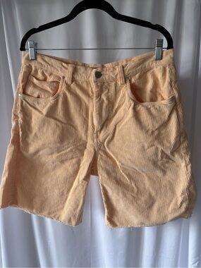 Urban Outfitters Peach Corduroy Flat-Front Shorts